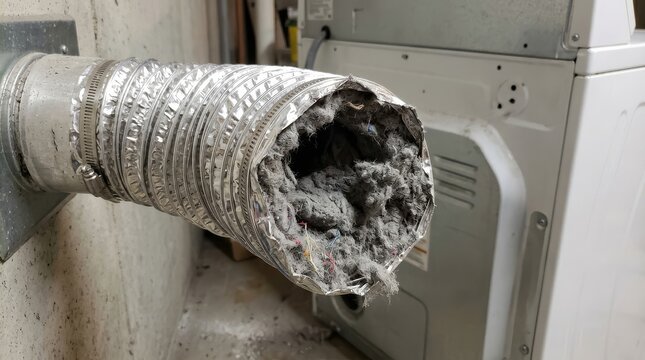Blocked dryer vent full of lint Nova Scotia