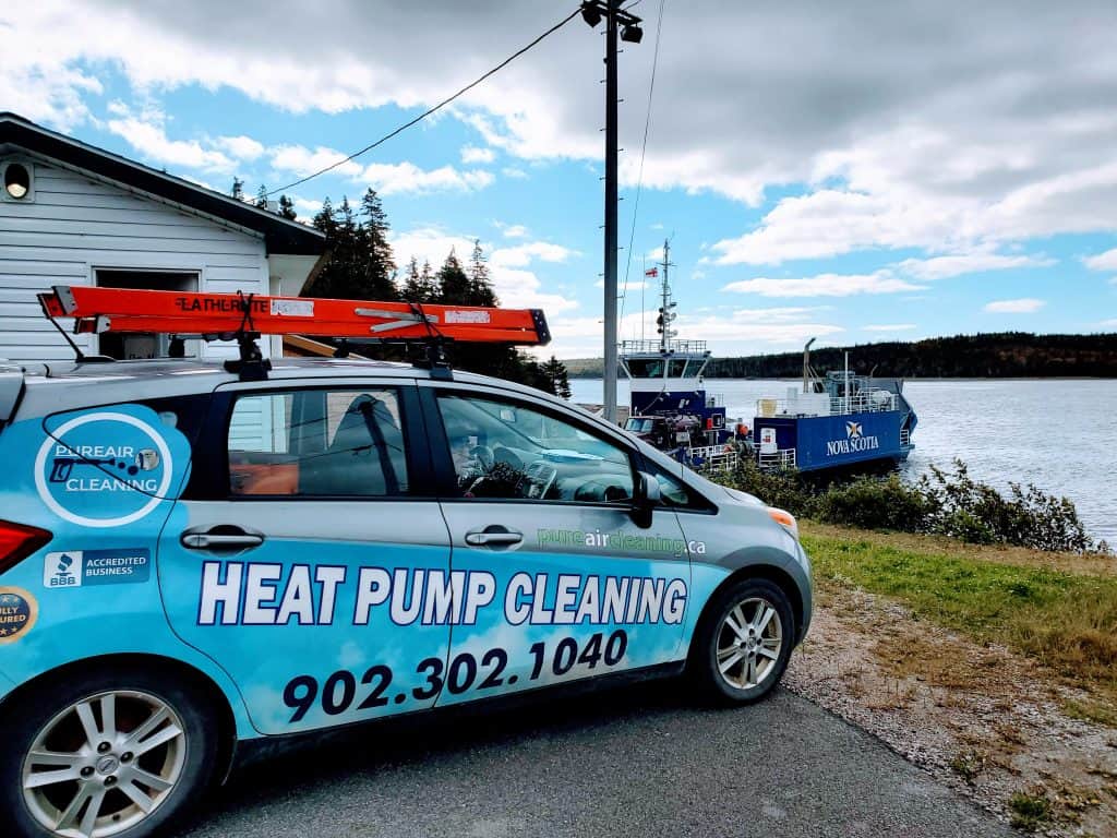 Pure Air Cleaning service vehicle at the Nova Scotia ferry serving Cape Breton and the Quad Counties